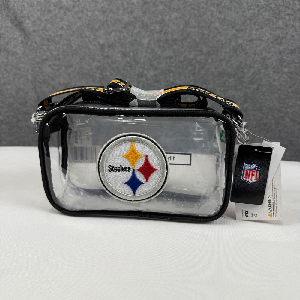 FOCO NFL Pittsburgh Steelers Clear Stadium Crossbody Bag Black Gold Steel City